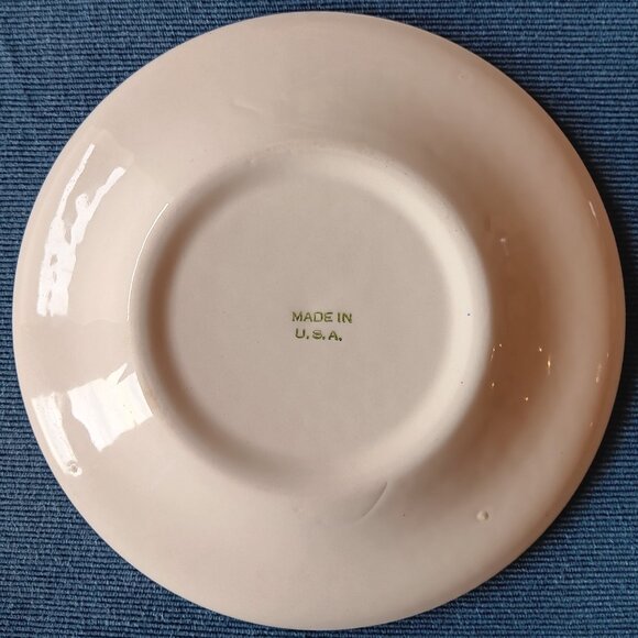 Vintage Currier and Ives Bread and Butter Plate: Blue & White Harvest Scene - Picture 3 of 4